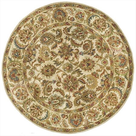 Safavieh 5 Ft. x 5 Ft. Round- Traditional Classic Ivory And Ivory Hand Tufted Rug CL758A-5R